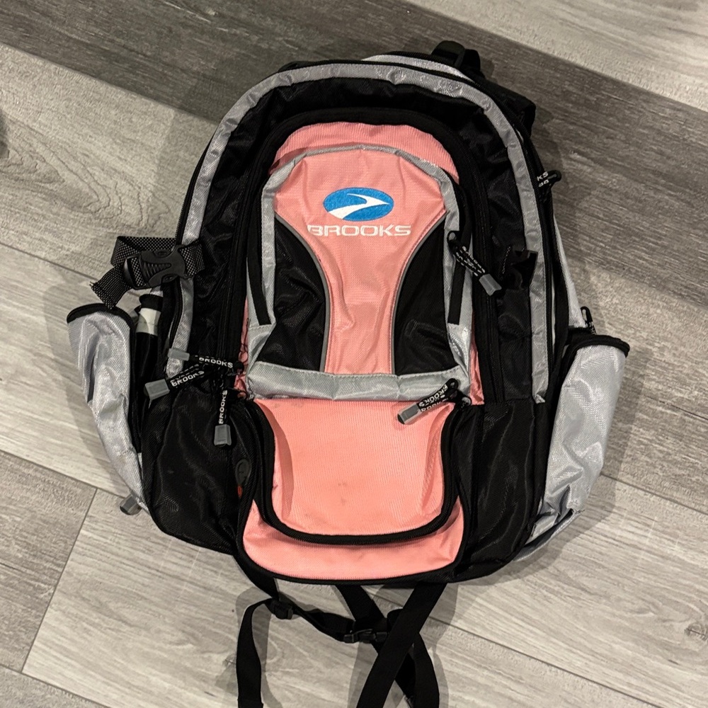 Brooks Black and Pink Backpack